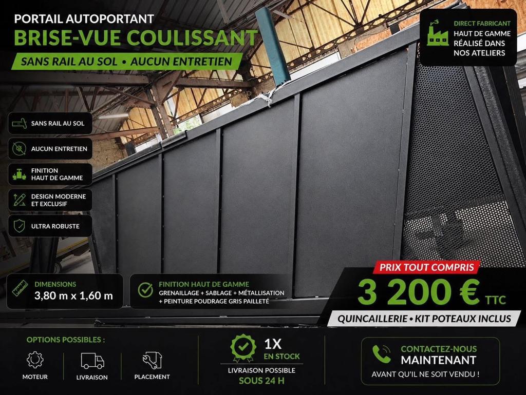 Portail - barrière - neuf - destockage