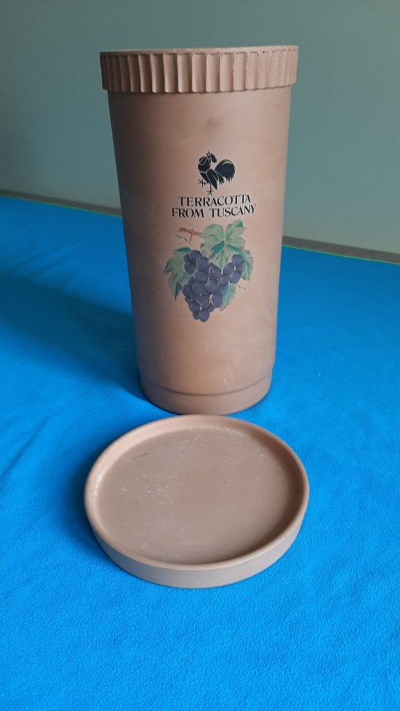 Rafraîchisseur à vin en terre cuite de Toscane + Soucoupe, Enlèvement, Comme neuf, 5 – 50