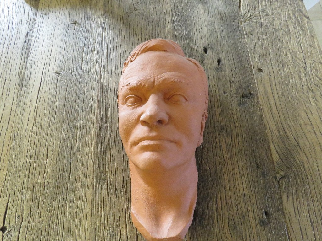 Vintage levensmasker terracotta masker R Van Eyck, Ophalen of Verzenden