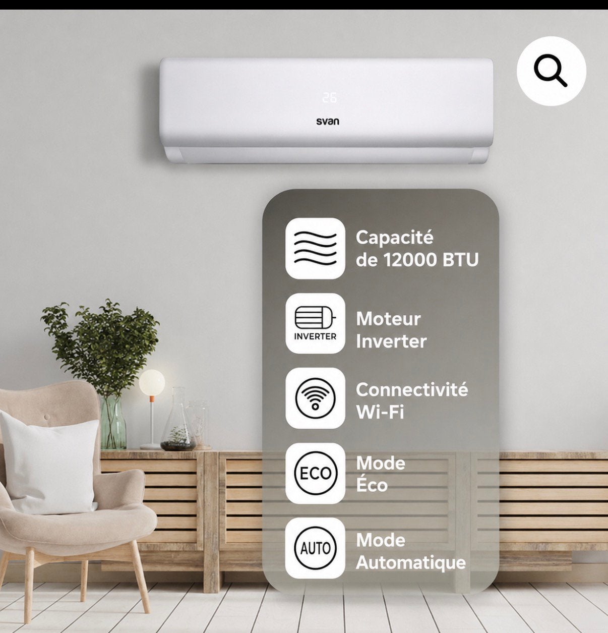 Climatiseur svan 12000btu, Enlèvement, Comme neuf, Télécommande