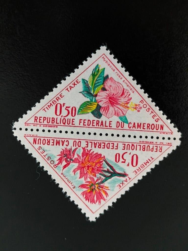 Cameroun 1963 - fleurs - timbres fiscaux triangulaires **, Envoi, Autres pays, Non oblitéré