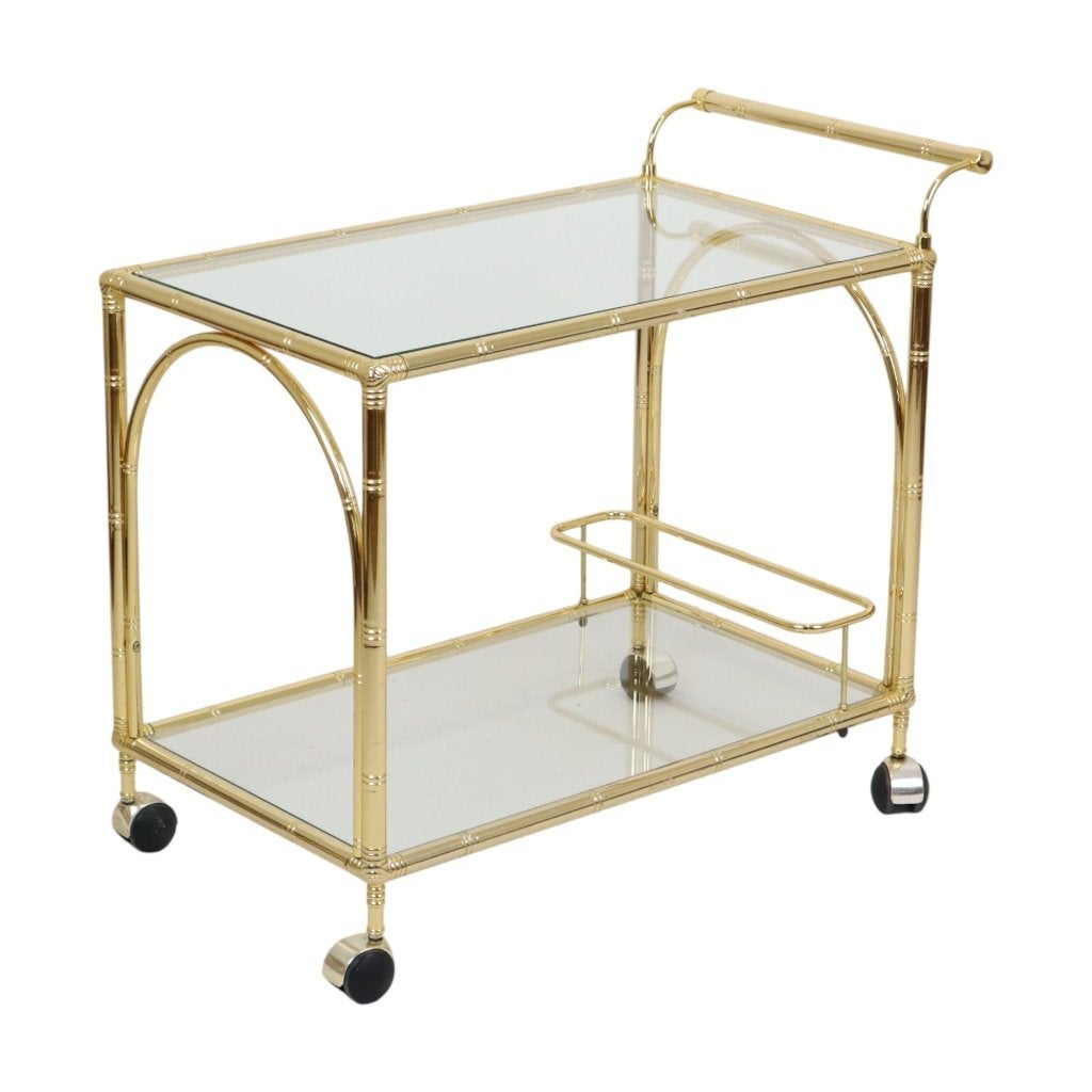 Hollywood Regency Trolley Bar Meubel Faux Bamboe Italy, Enlèvement