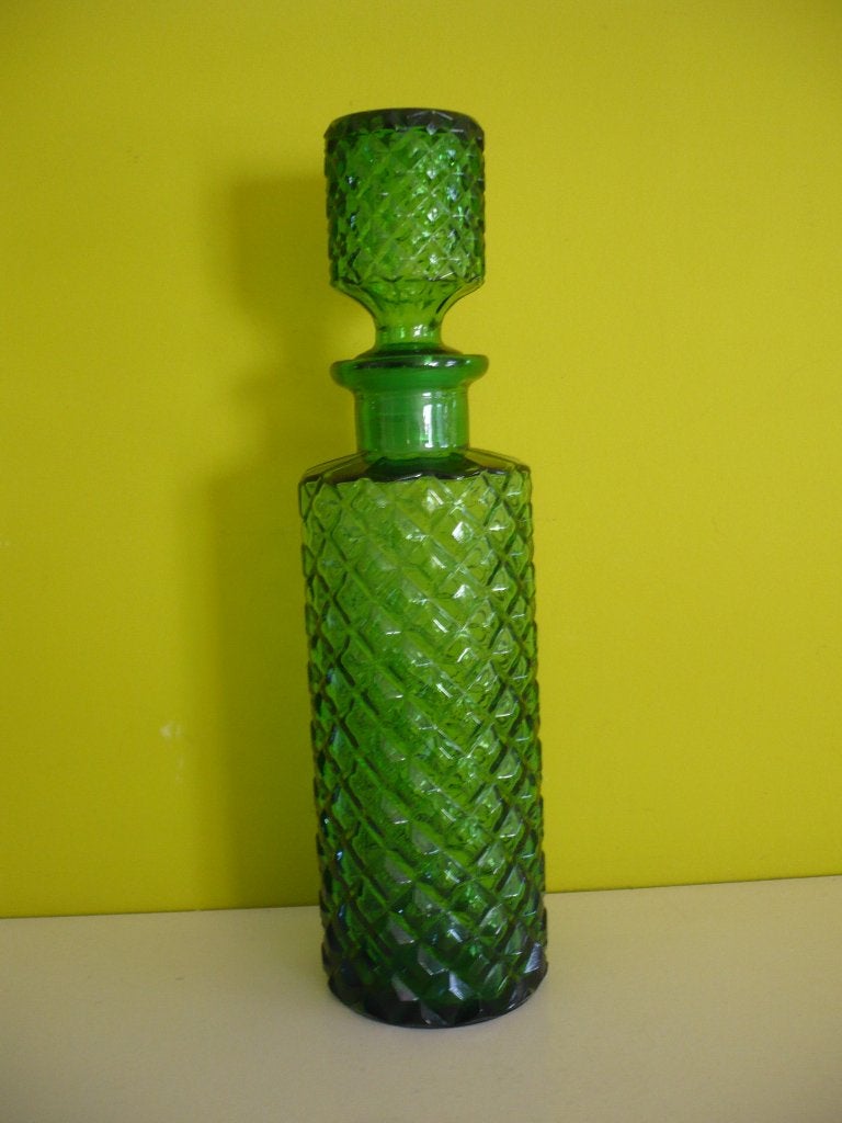 Knappe vintage groene karaf empoli Italy, Antiek en Kunst, Ophalen of Verzenden