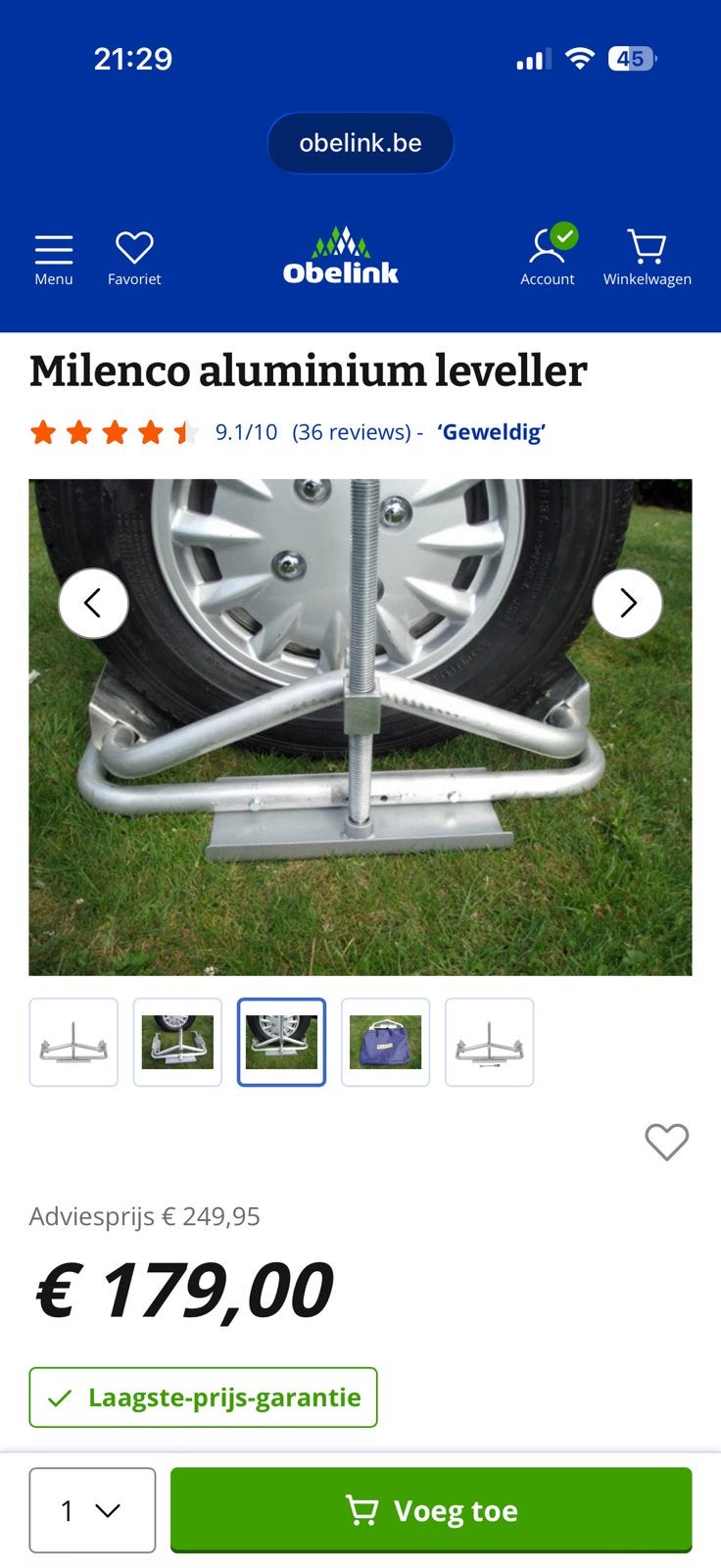 Leveler caravan, Ophalen of Verzenden, Zo goed als nieuw