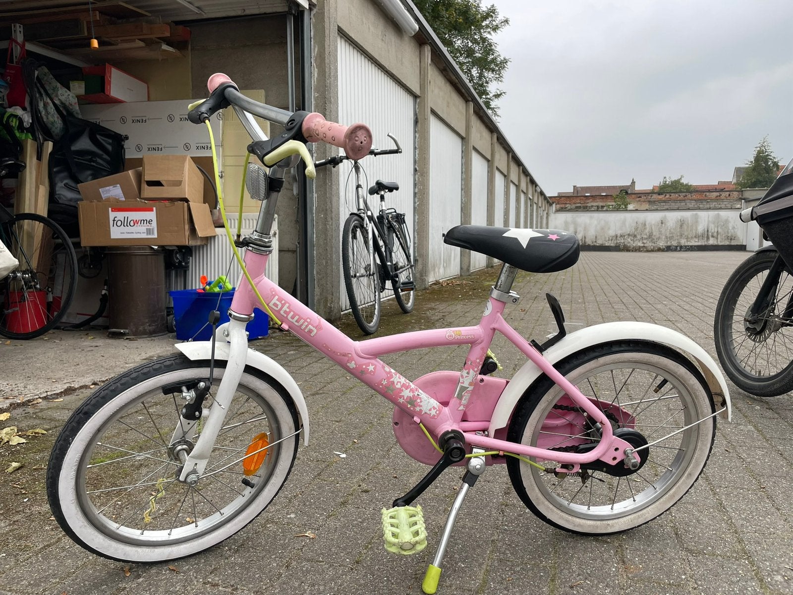 Btwin 16 inch roze fiets Docto Girl, Fietsen en Brommers, Ophalen, Gebruikt, Velgrem, Minder dan 16 inch
