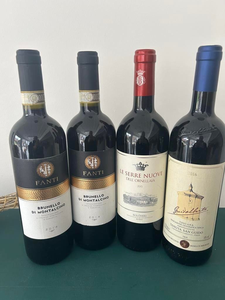Italiaanse Prestige rode wijnkaart Super Tuscans & Brunello, Ophalen, Italië, Zo goed als nieuw, Rode wijn