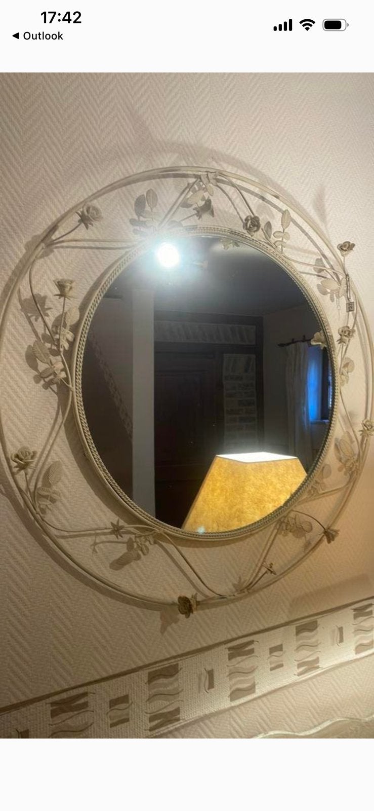 Miroir en fer forge vintage, Maison & Meubles, Accessoires pour la Maison | Miroirs, Moins de 100 cm, Rond, Comme neuf, Enlèvement