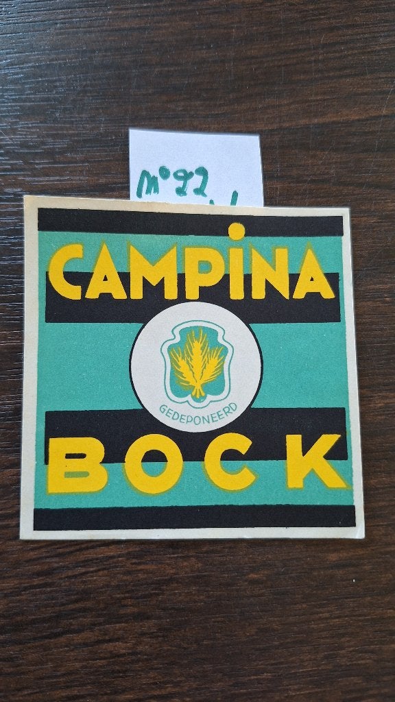 etiket Campina Bock (nr22), Ophalen, Zo goed als nieuw, Overige typen, Overige merken