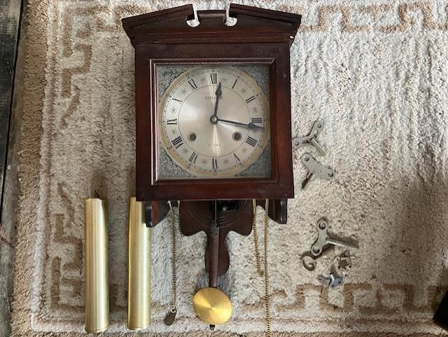 Wandklok vintage jaren 50, Huis en Inrichting, Woonaccessoires | Klokken, Ophalen of Verzenden, Gebruikt, Analoog, Wandklok