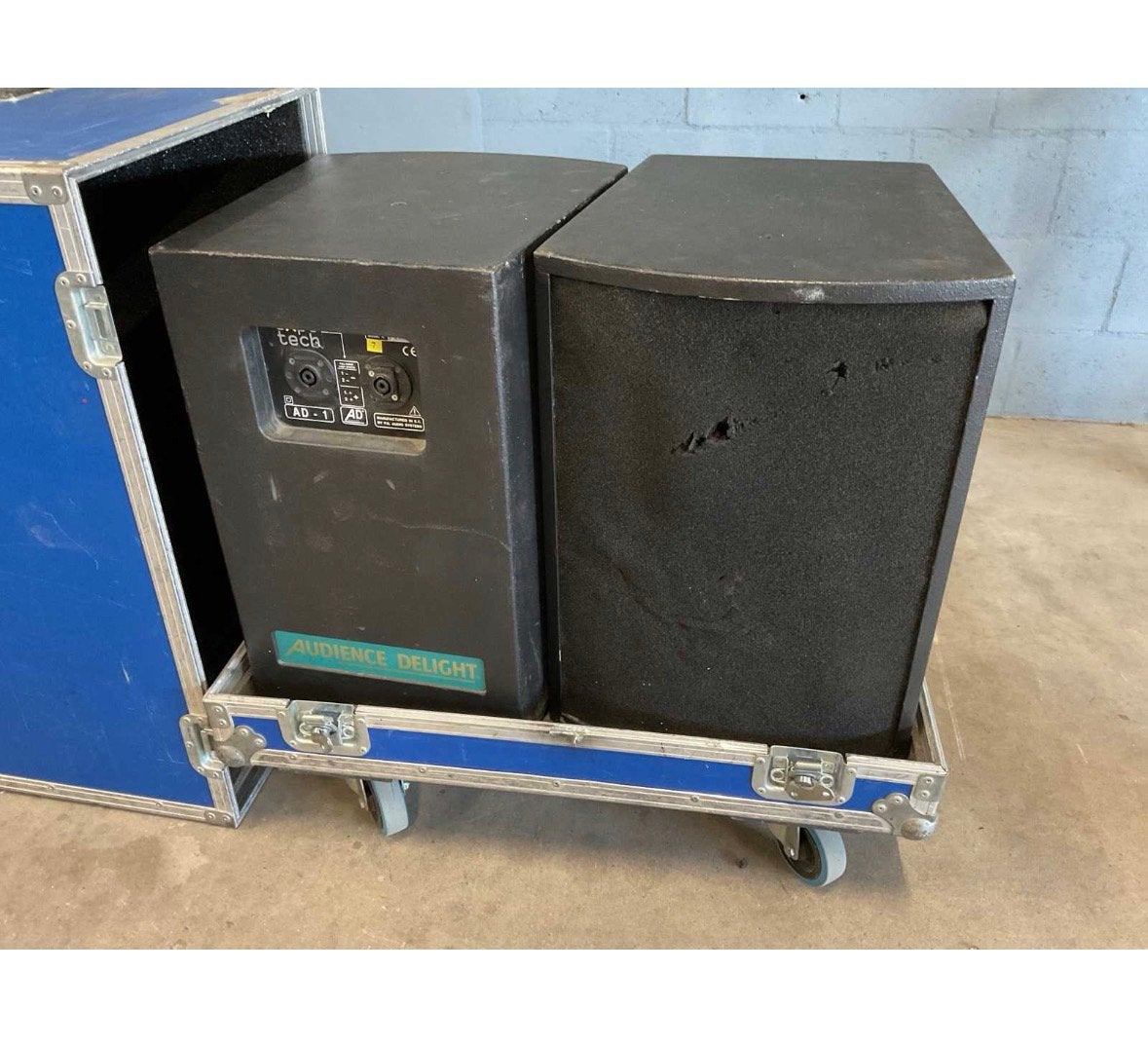 Audience Delight AD1 speakerset (nr1) incl flightcase, Ophalen, Gebruikt, 150 watt of meer, Speakerset