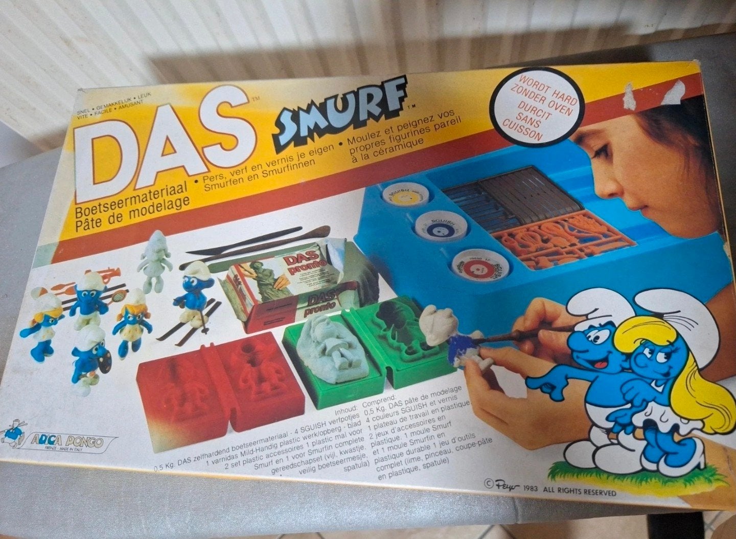 vintage smurfen boetseerbox, Ophalen of Verzenden