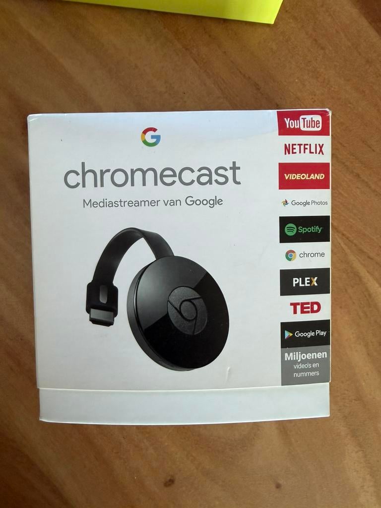 Google Chromecast – In doos – Perfecte staat – Streaming, Ophalen of Verzenden, Zo goed als nieuw