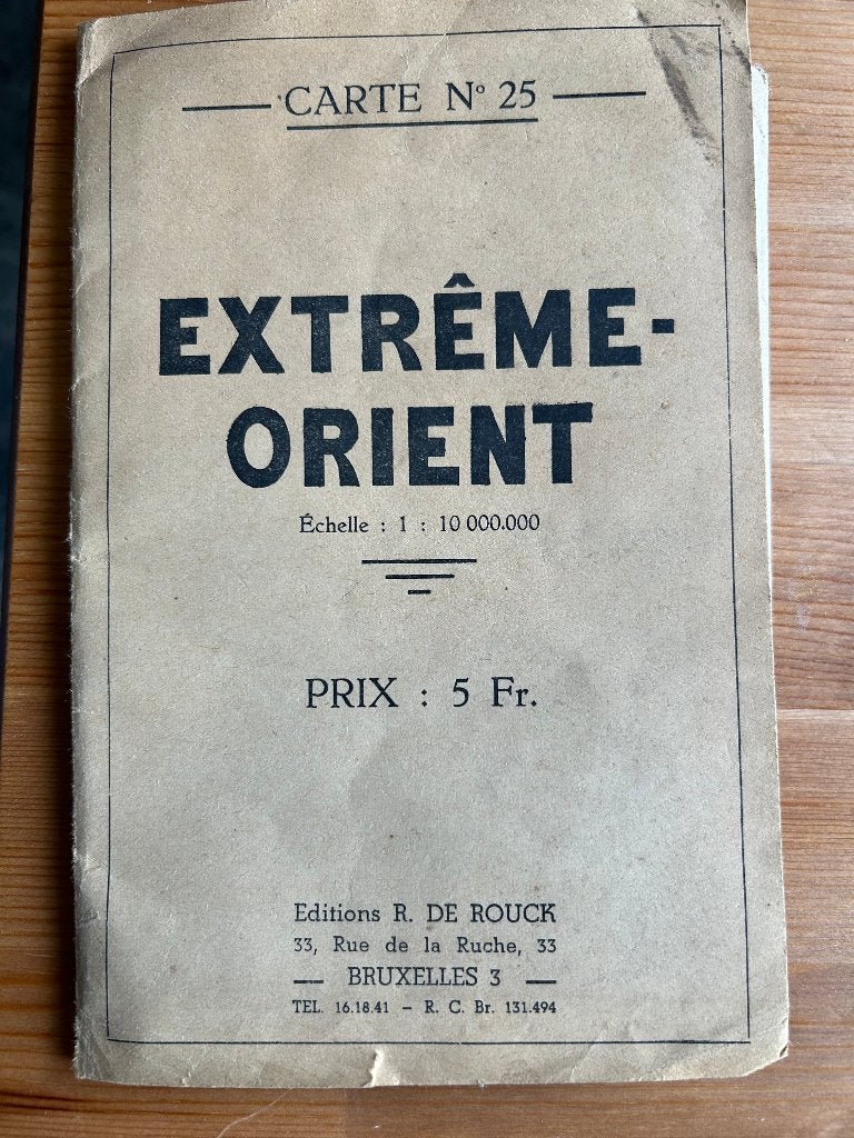 ancienne carte d'Extrême-Orient, Livres, Atlas & Cartes géographiques, Enlèvement ou Envoi, Utilisé, Carte géographique, Monde