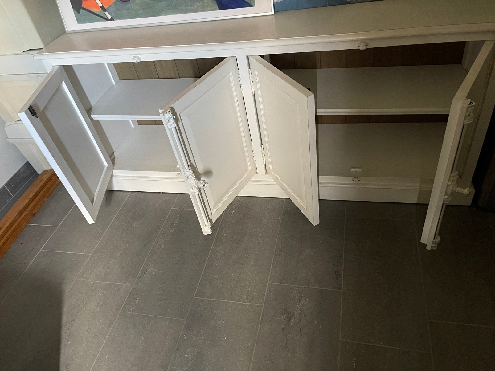 Mooie witte buffetkast gratis!, Huis en Inrichting, Kasten | Buffetkasten, Ophalen, 100 tot 150 cm, 150 tot 200 cm, Eikenhout