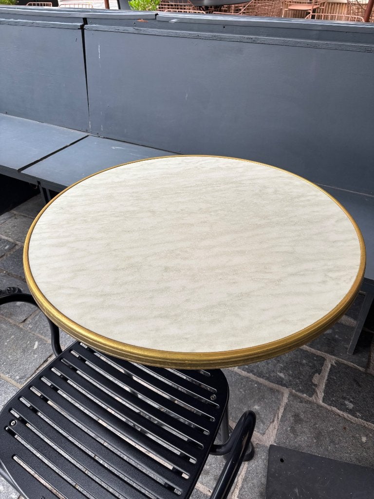 10x Klassieke Bistro Tafelbladen (Ø 70cm) – Marmerlook, Tuin en Terras, Tuintafels, Gebruikt, Rond, Overige materialen, Ophalen