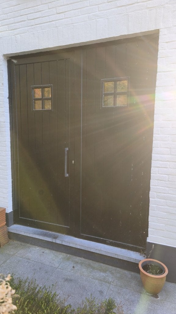Gratis dubbele buitendeur ca. 185,6 x 221,8 cm, Doe-het-zelf en Bouw, Ophalen, Gebruikt, Buitendeur