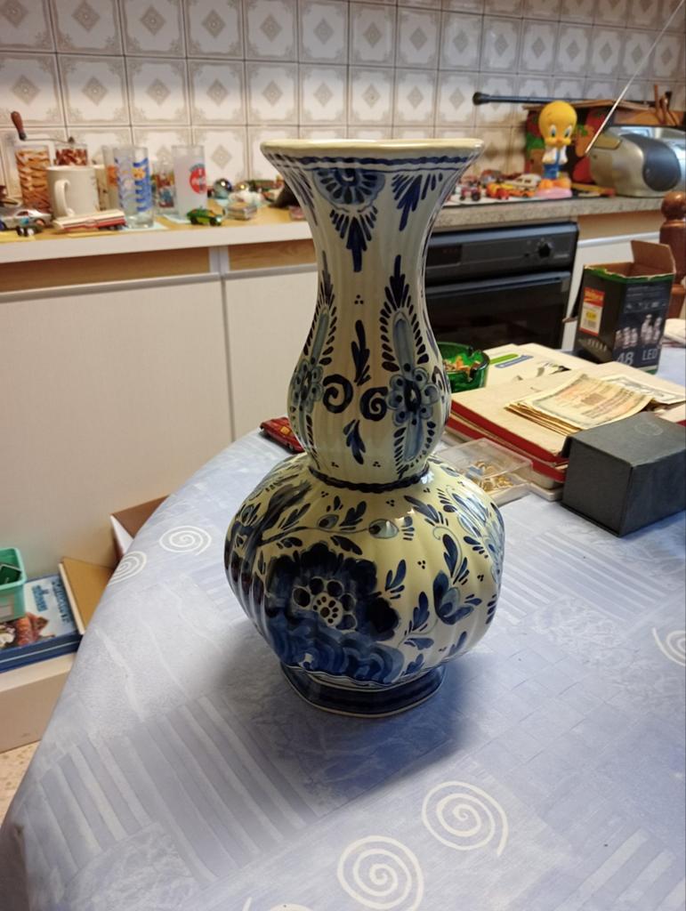 Antieke mooie blauwe vaas, Antiek en Kunst, Ophalen