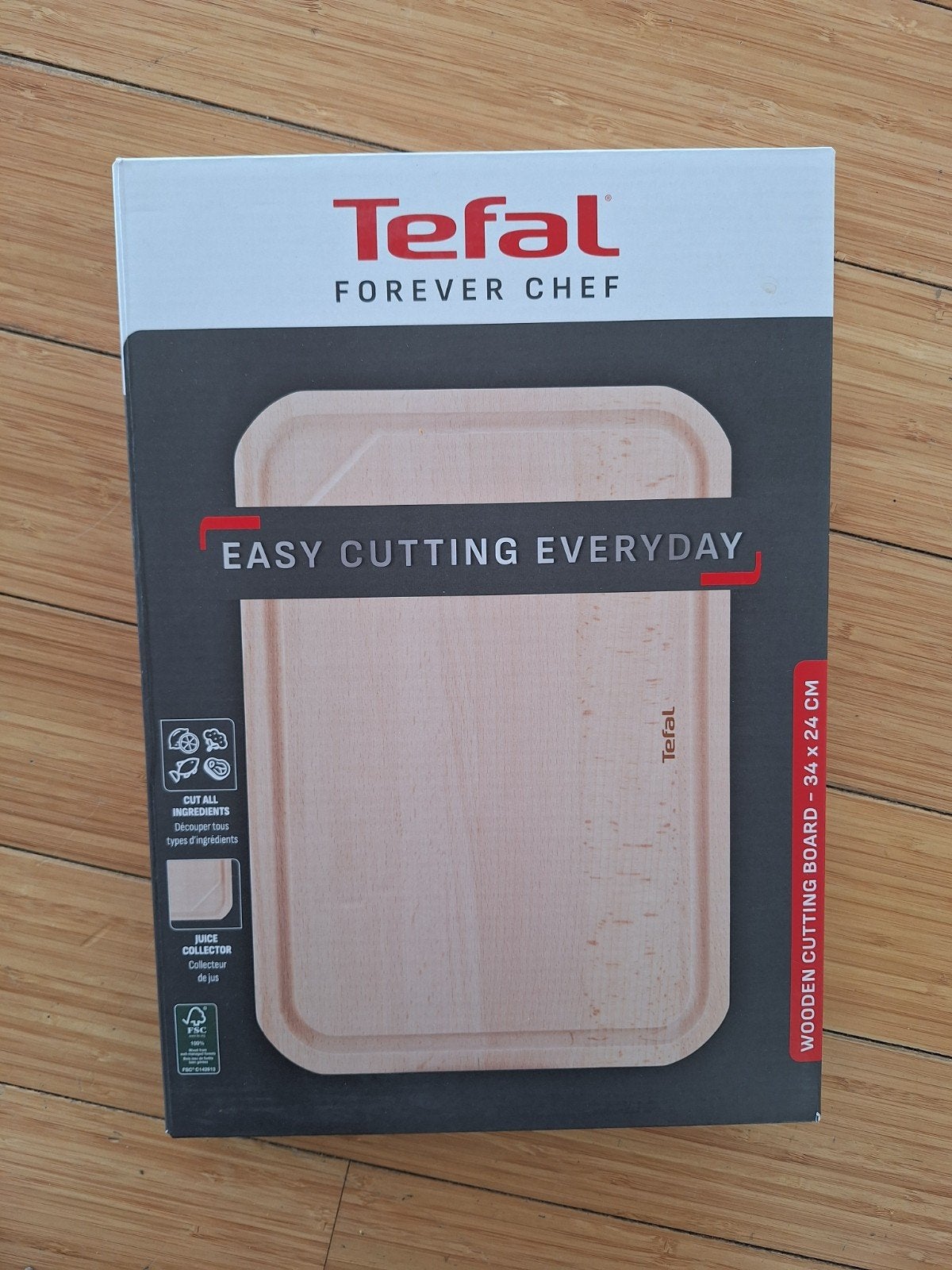 Planche à découper en bois Tefal neuve, Enlèvement ou Envoi, Bois