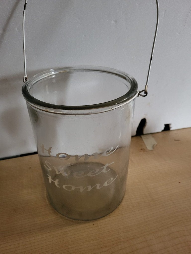 glazen pot home sweet home, Huis en Inrichting, Ophalen of Verzenden, Zo goed als nieuw, Glas