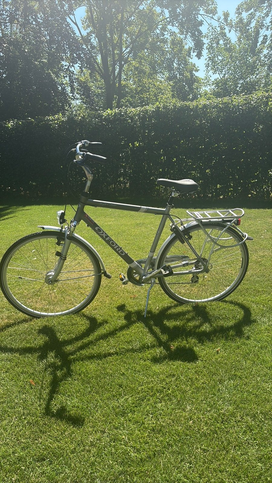 Oxford Heren fiets grijs, Vering, Velgrem, Zo goed als nieuw, 53 tot 57 cm