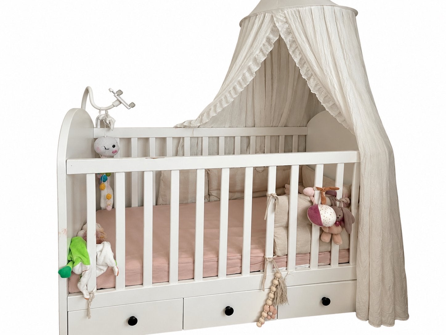 Lit bébé blanc avec rangements, Enfants & Bébés, Berceaux & Lits, Enlèvement, Utilisé, Lit