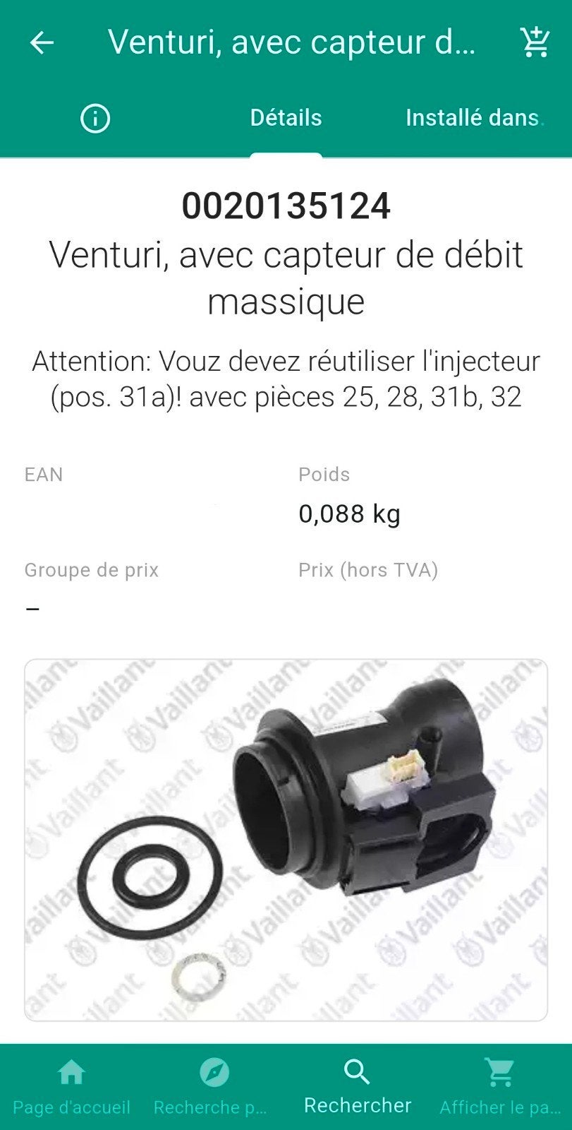 Vaillant Venturi, avec capteur de débit massique 100% neuf, Enlèvement ou Envoi, Neuf