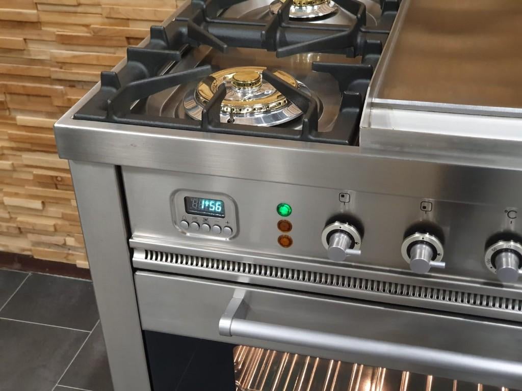 🔥Luxe Boretti Fornuis 90 cm RVS 1 elektrische oven Frytop, Ophalen, 60 cm of meer, Zo goed als nieuw, Gas