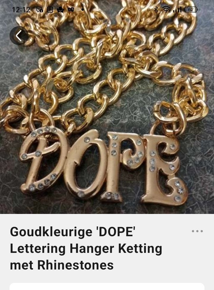 goudenkleurige DOPE hanger ketting, Ophalen of Verzenden, Goud