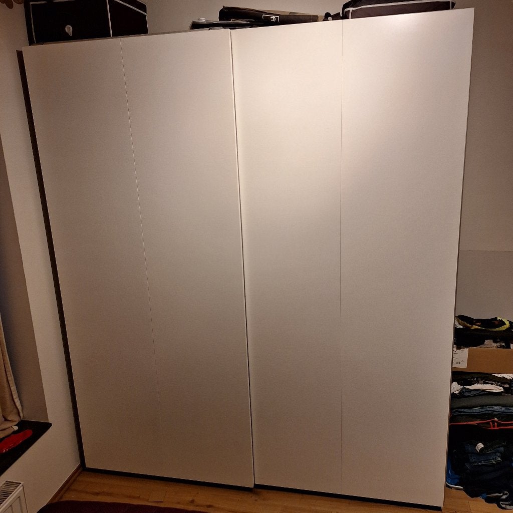 Armoire penderie PAX HASVIK , blanc/blanc, 200x66x201 cm, 200 cm ou plus, Comme neuf, Enlèvement, 200 cm ou plus