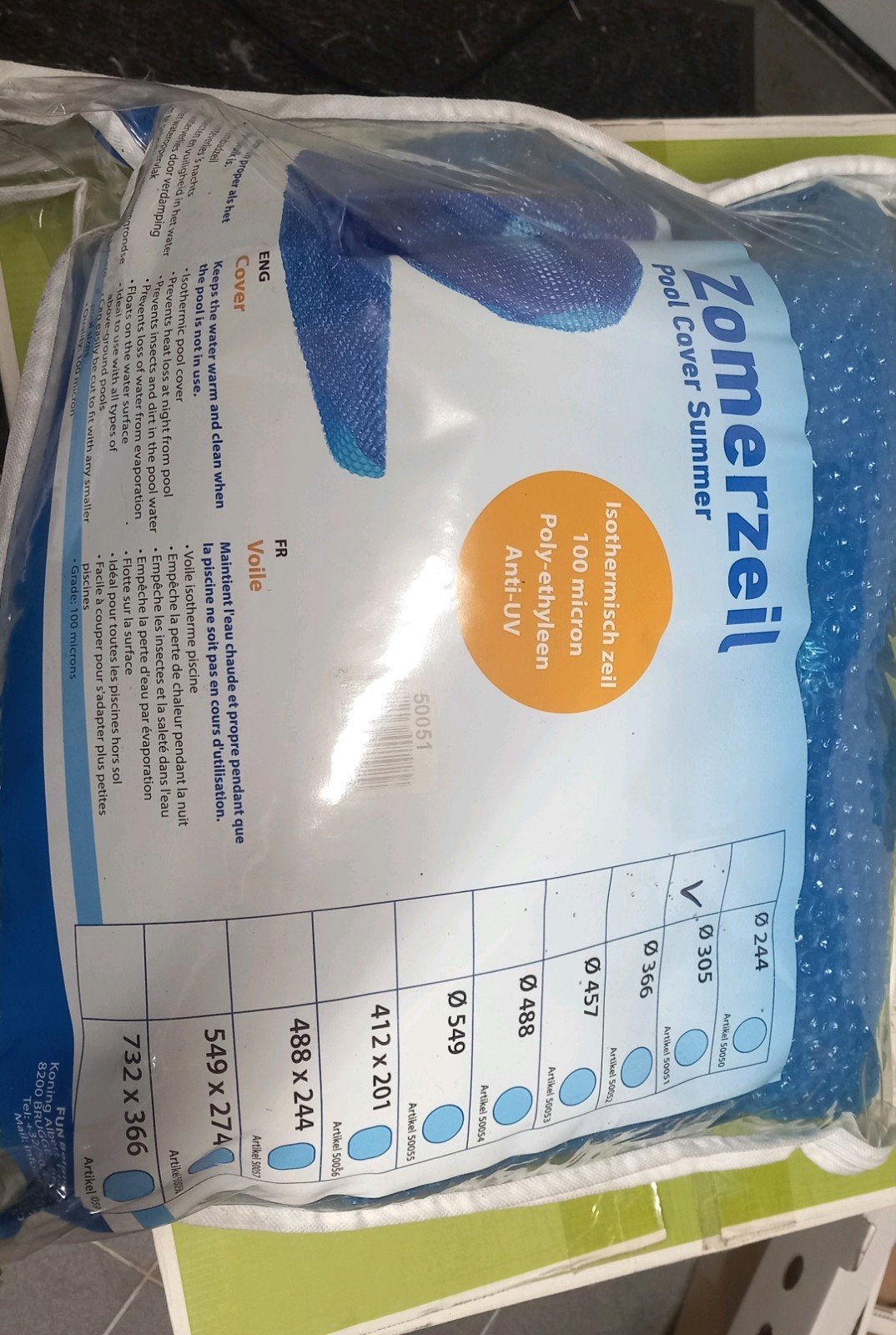 Zwembad zeil rond, Tuin en Terras, Zwembad-toebehoren, Ophalen of Verzenden, Zo goed als nieuw, Afdekzeil