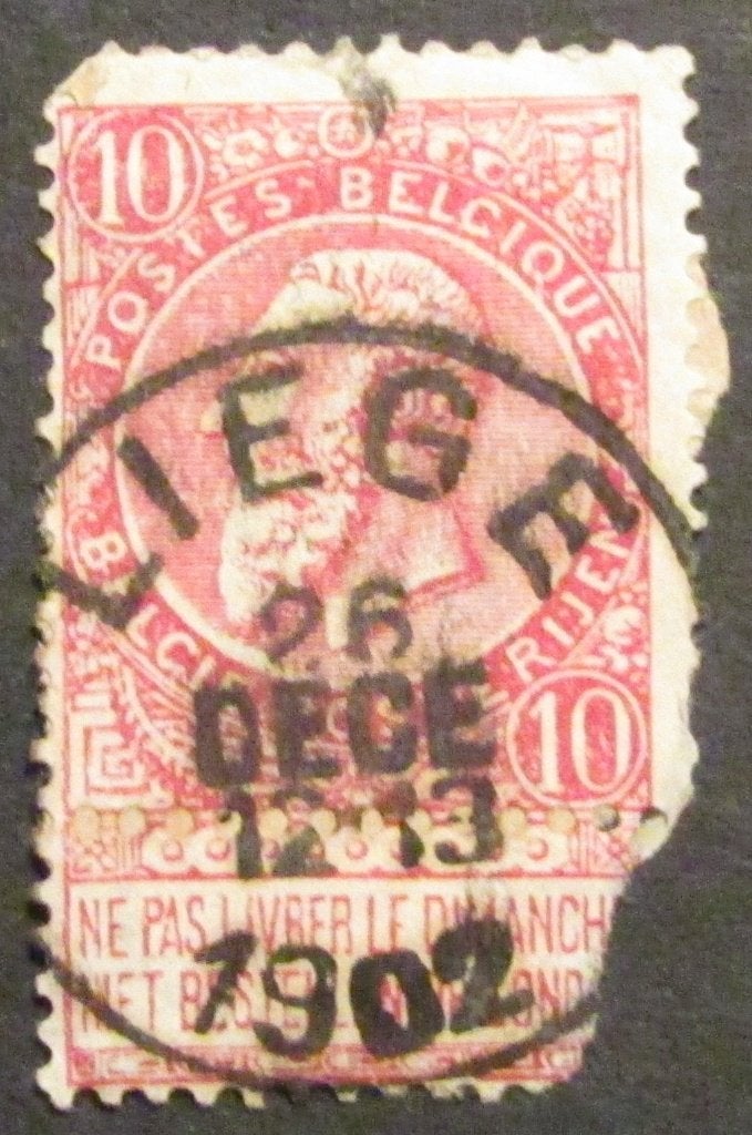 10 centimes (a) estampillé par Léopold II à partir de 1900, Enlèvement ou Envoi, Affranchi, Timbre-poste, Maison royale