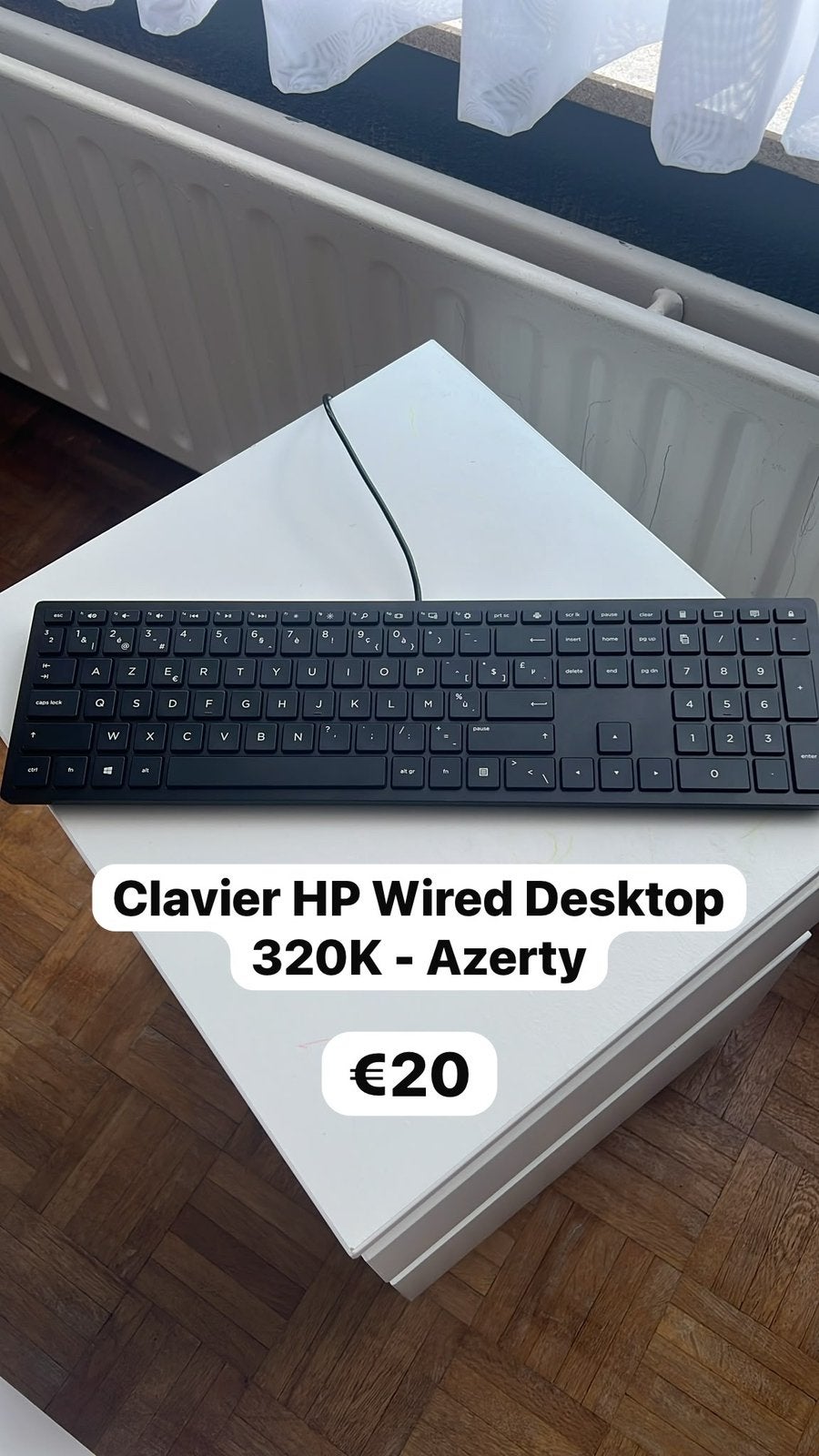 clavier HP Wired Desktop keyboard 320K - Azerty, Computers en Software, Toetsenborden, Ophalen, Multi-device, Azerty, Zo goed als nieuw