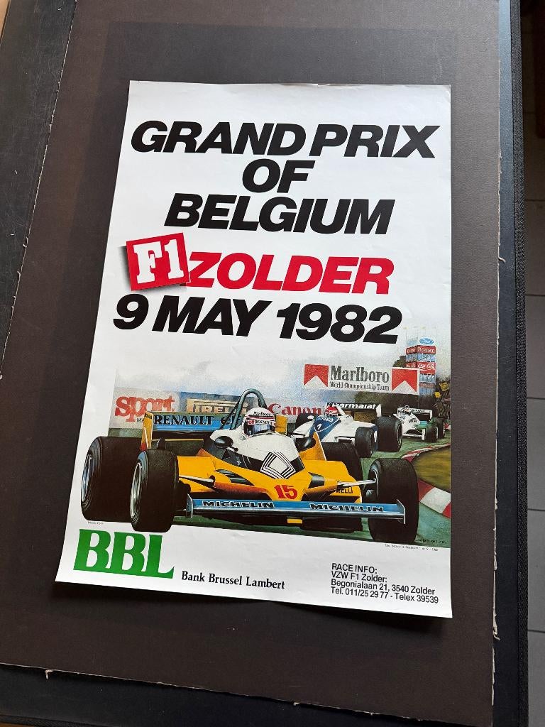poster 1982 F1 Zolder, Verzamelen, Ophalen of Verzenden, Formule 1