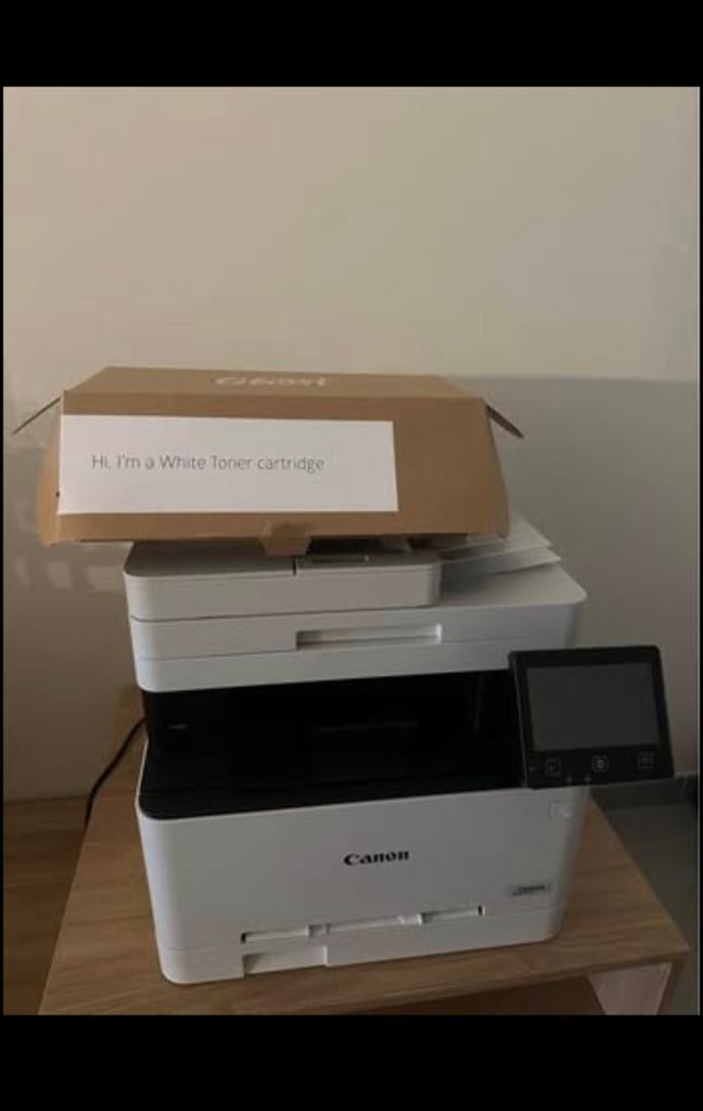 Laser printer | Canon I-SENSYS MF655CDW + Ghost White toner, Ophalen, Zo goed als nieuw