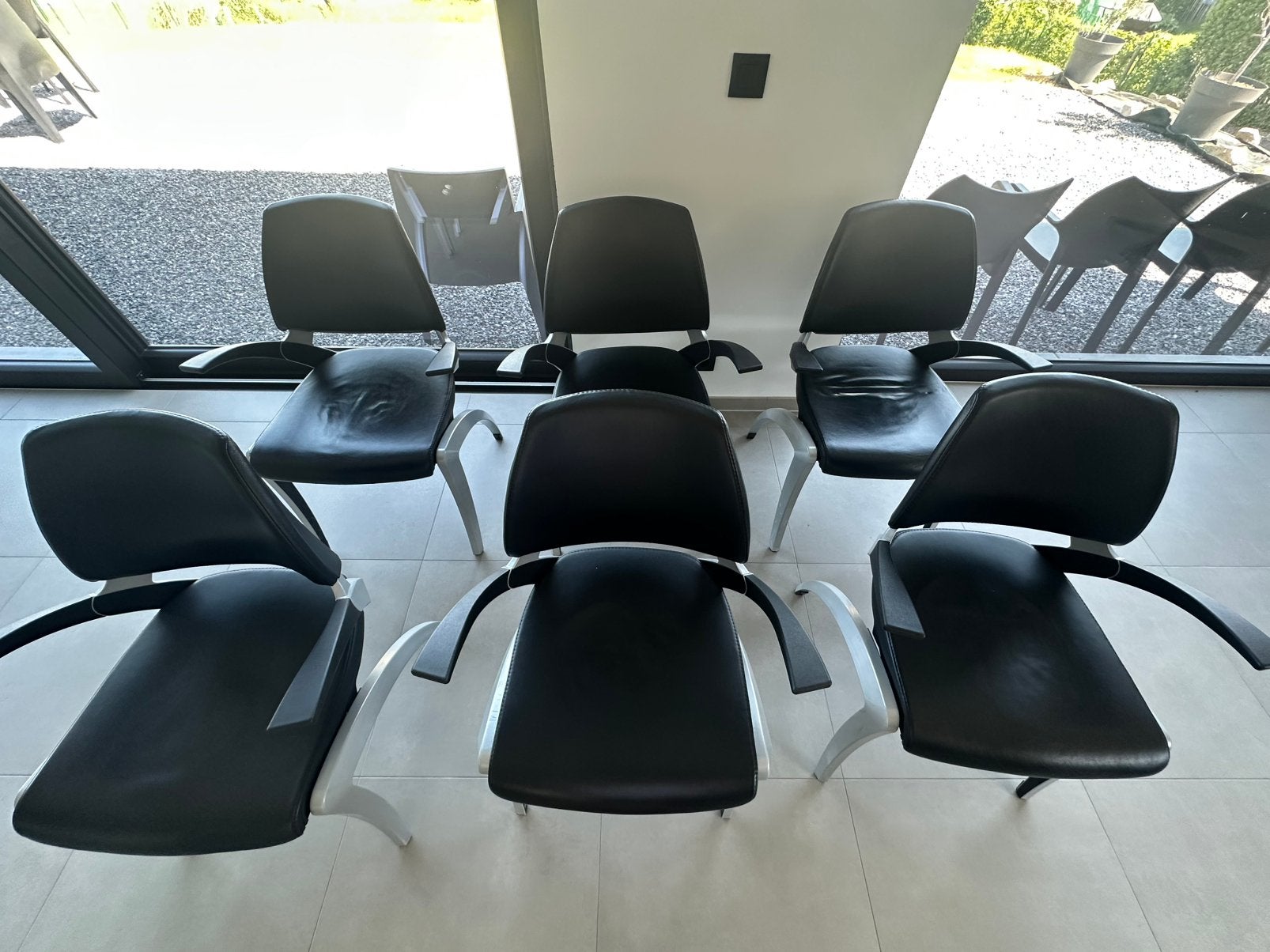 6 chaises table a manger ou bureau en cuir, Enlèvement, Comme neuf, Cuir