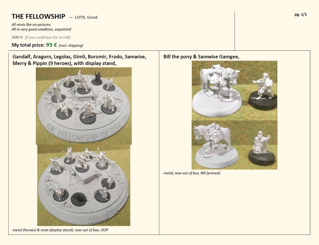 The Fellowship (Good) ME SBG Games workshop, Enlèvement ou Envoi, Neuf, Le Seigneur des Anneaux, Figurine(s)