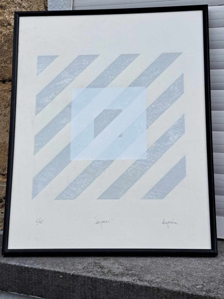eau forte sapiac signe depiere, Antiek en Kunst, Kunst | Etsen en Gravures, Ophalen of Verzenden