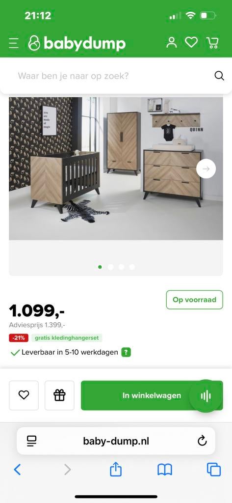 lit bébé baby dump, Enlèvement, Comme neuf, Commode