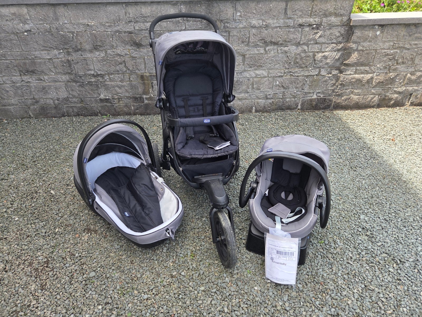 Kinderkoets draagmand en maxi cosi auto, Ophalen