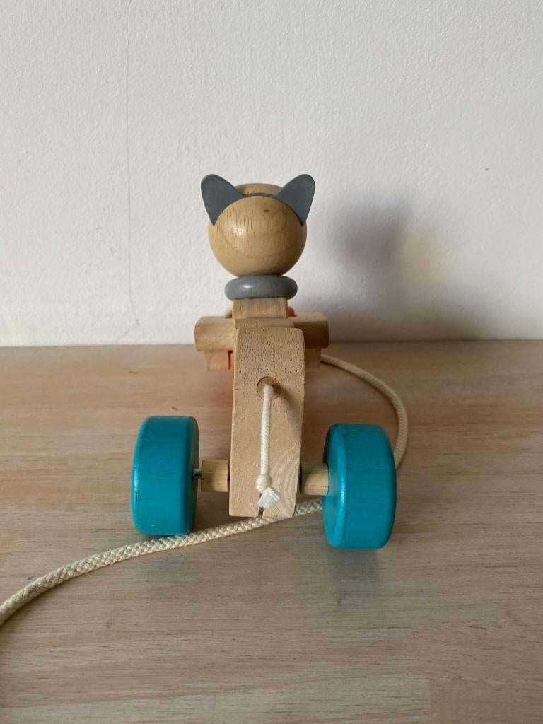Plantoys houten trekkat, Kinderen en Baby's, Ophalen of Verzenden, Zo goed als nieuw, Duw- of Trekspeelgoed