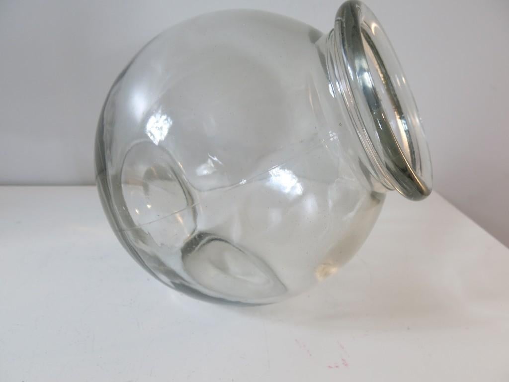 Vintage gekantelde glazen snoeppot bokaal toonbankpot, Antiek en Kunst, Ophalen of Verzenden