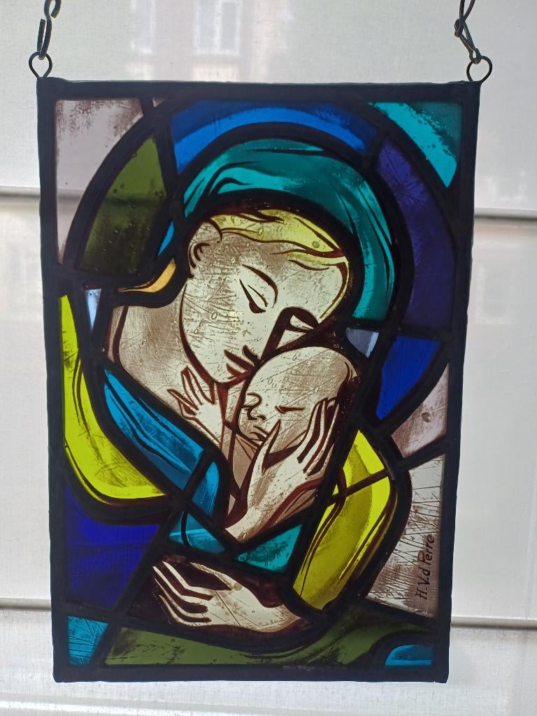 glasraam-Madonna met kind-Harold Van de Perre, Ophalen