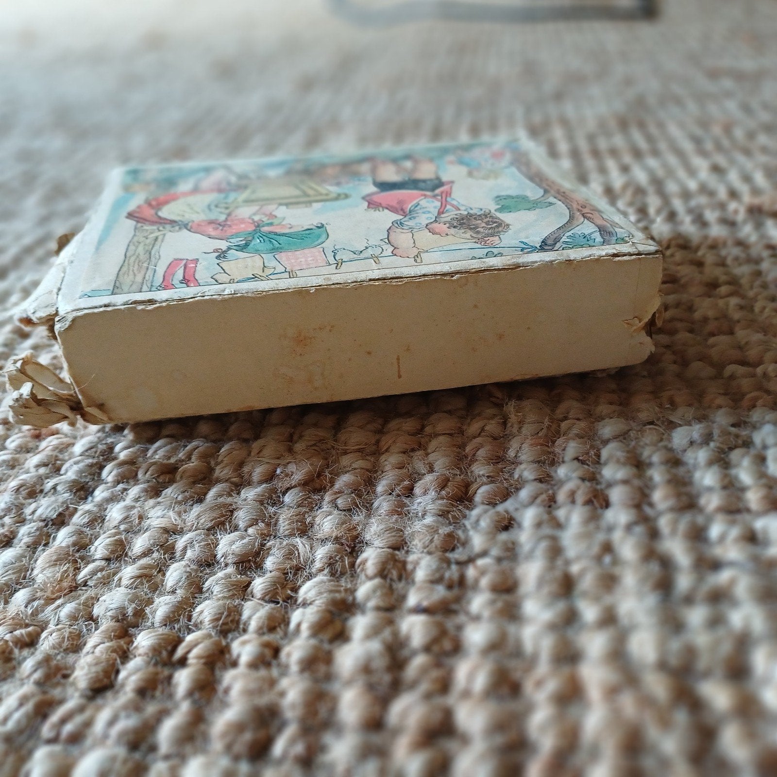 vintage houten blokpuzzel met een illustratie van, Ophalen
