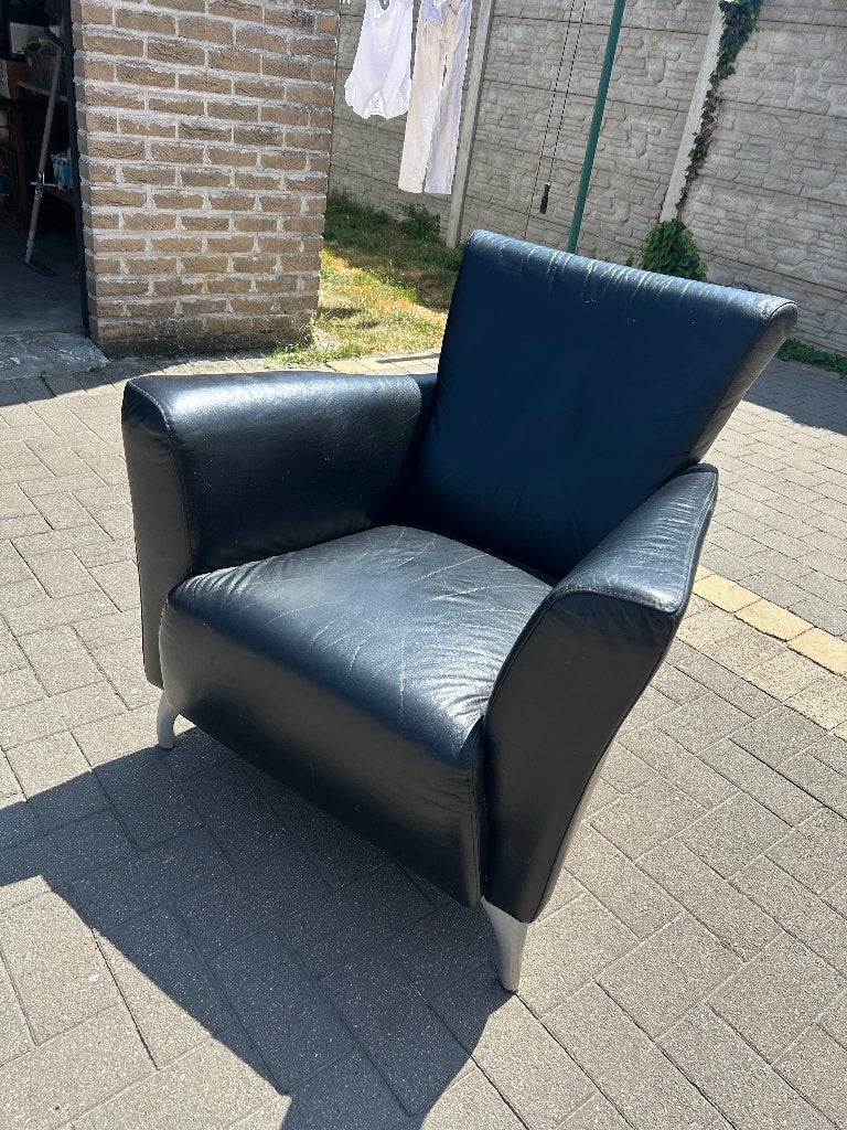 Lederen eenzit, Huis en Inrichting, Ophalen, Gebruikt, Tijdloos, 50 tot 75 cm