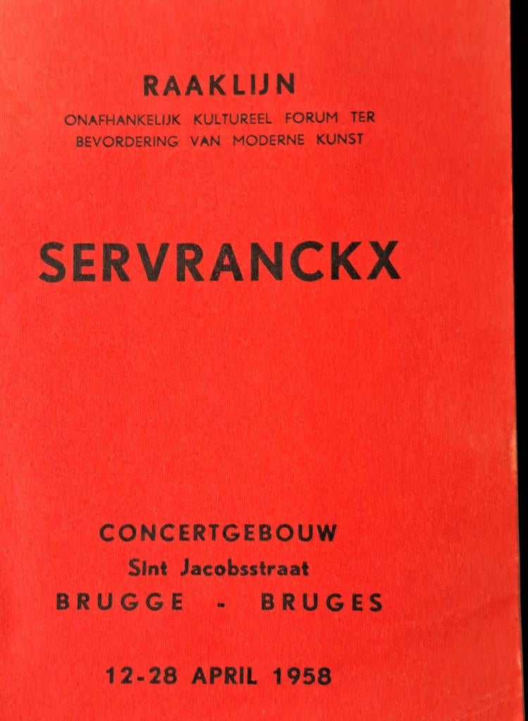 Catalogue rare : Servranckx Taaklijn Brugge 1958 N/F/E, Peinture et dessin, Enlèvement ou Envoi, Comme neuf, Marcel Duchateau