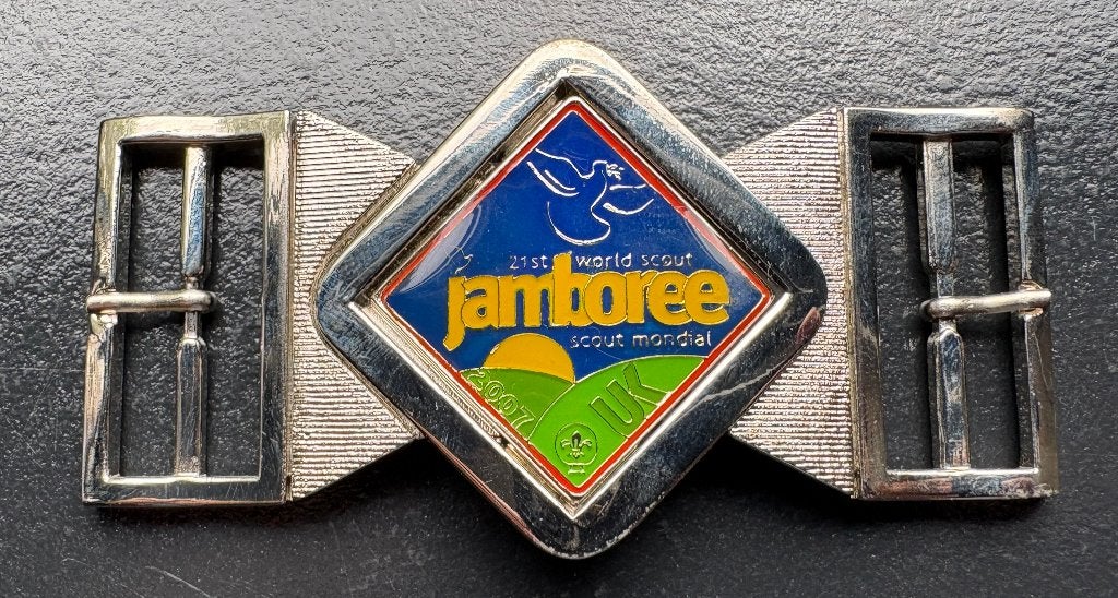 Boucle de ceinture du World Scout Jamboree 2007, Enlèvement ou Envoi, Comme neuf, Emblème, Broche ou Badge