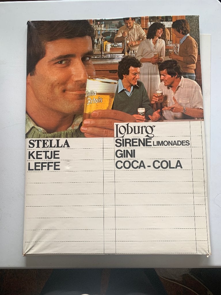 Oude Vintage prijslijst Stella Artois Horeca Café, Ophalen, Nieuw, Overige typen, Stella Artois
