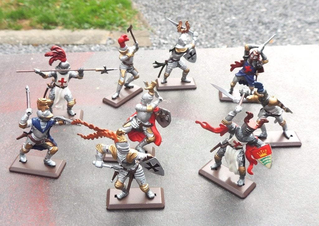 Britains Deetails 9 chevaliers médiévaux, reconditionnés, Verzenden, Zo goed als nieuw, Groter dan 1:35, Figuur of Figuren