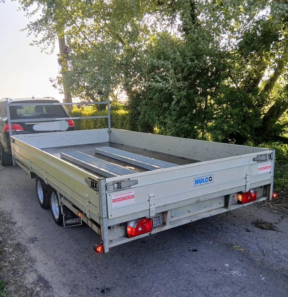 Aanhangwagen Hulco 3ton 4m05 x 2m03 in zeer goede staat!!, Ophalen, Gebruikt