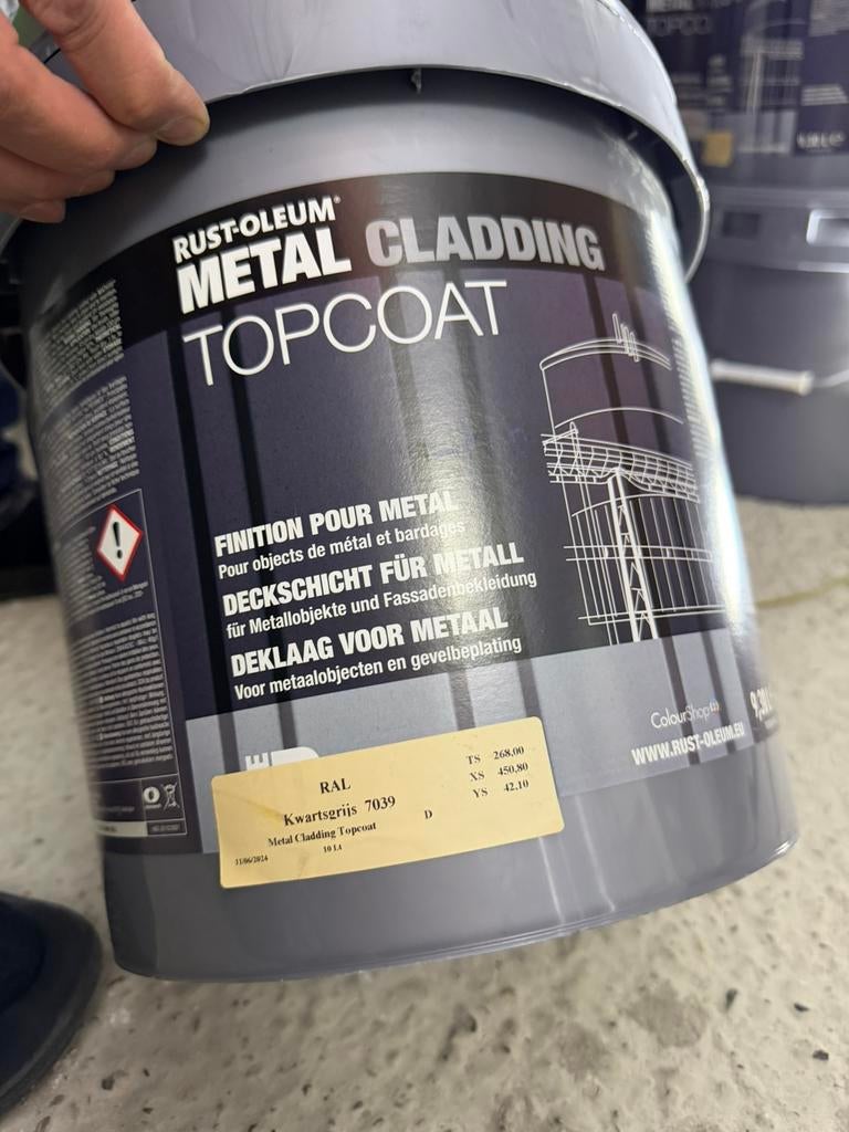 Rust-Oleum Top Coat ! Ral 7039, Doe-het-zelf en Bouw, Verf, Beits en Lak, Ophalen, Nieuw, Grijs